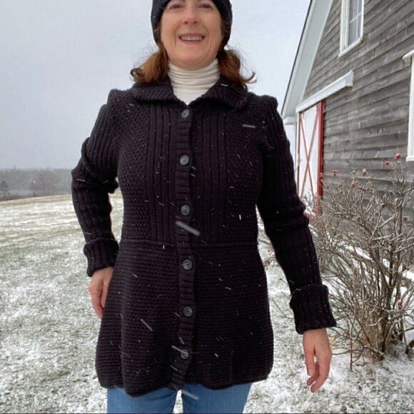 Calvin Klein cardigan, 💯 cotton knit,  black - Picture 2 of 13